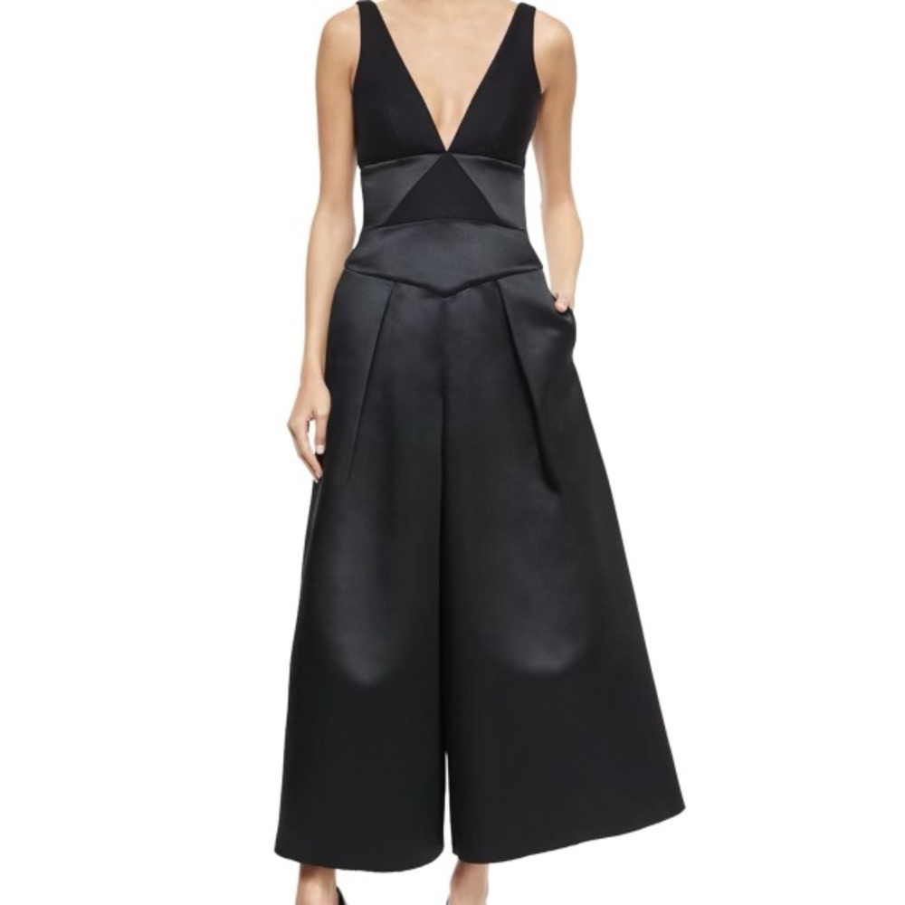 Milly duchess satin gaucho jumpsuit